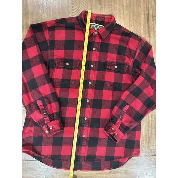 Vintage Field & Stream Red Black Plaid Flannel Mens Long Sleeve Button Shirt XXL - Picture 5 of 16